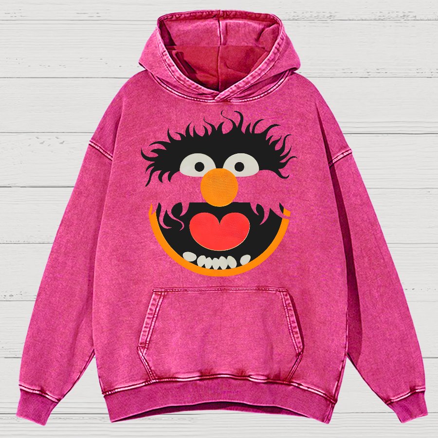 Retro Pop Culture Puppet Face 2 Vintage Distressed Hoodie