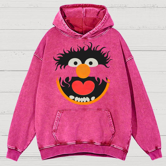 Retro Pop Culture Puppet Face 2 Vintage Distressed Hoodie
