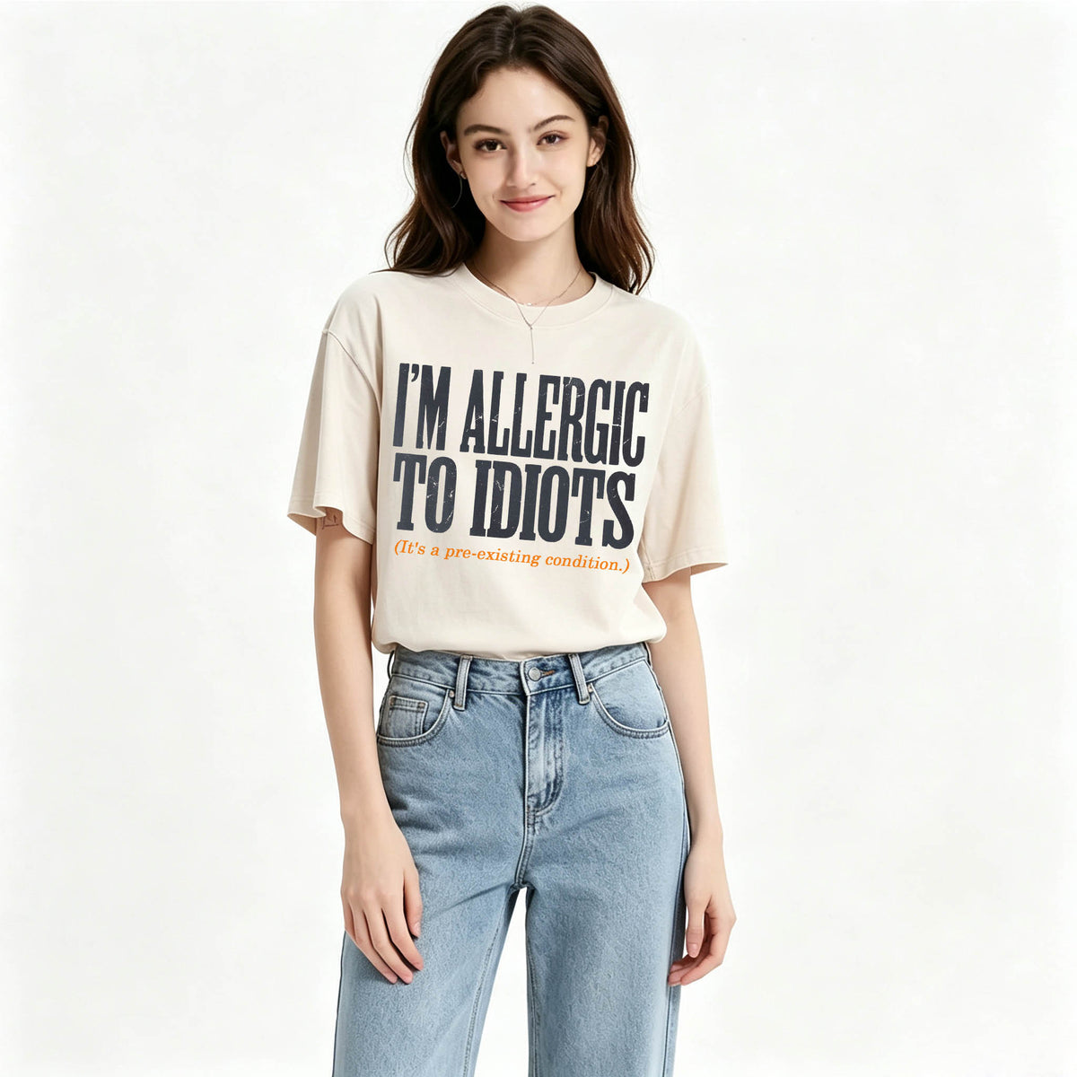 I'm Allergic to Idiots. It's a Pre-Existing Condition. Funny Graphic Tee