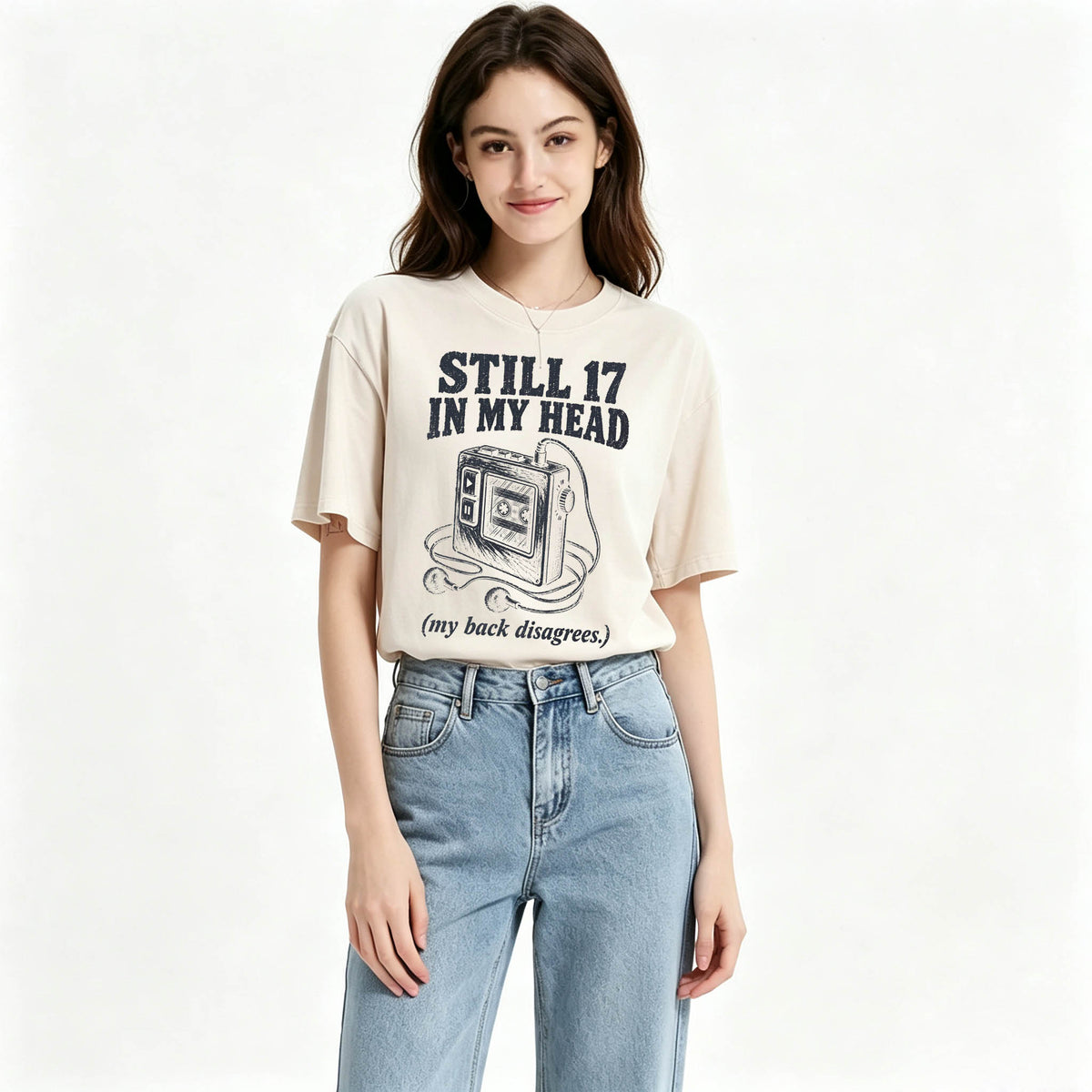Still 17 in My Head. (My Back Disagrees.) Funny Vintage Walkman T-Shirt