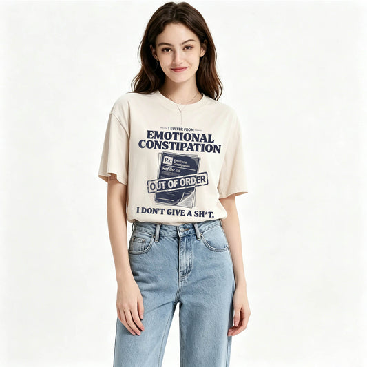 Emotional Constipation Vintage Washed Graphic Tee | Sarcastic Unisex T-Shirt