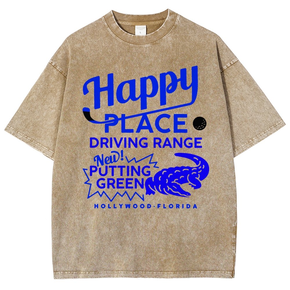 Happy Place Driving Range Vintage Distressed T-shirt