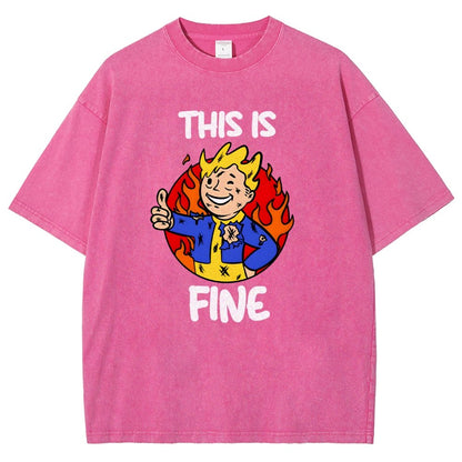 This Is Fine Vintage Distressed T-shirt