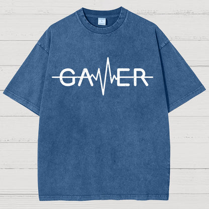 Gamer Heartbeat Vintage Distressed T-shirt