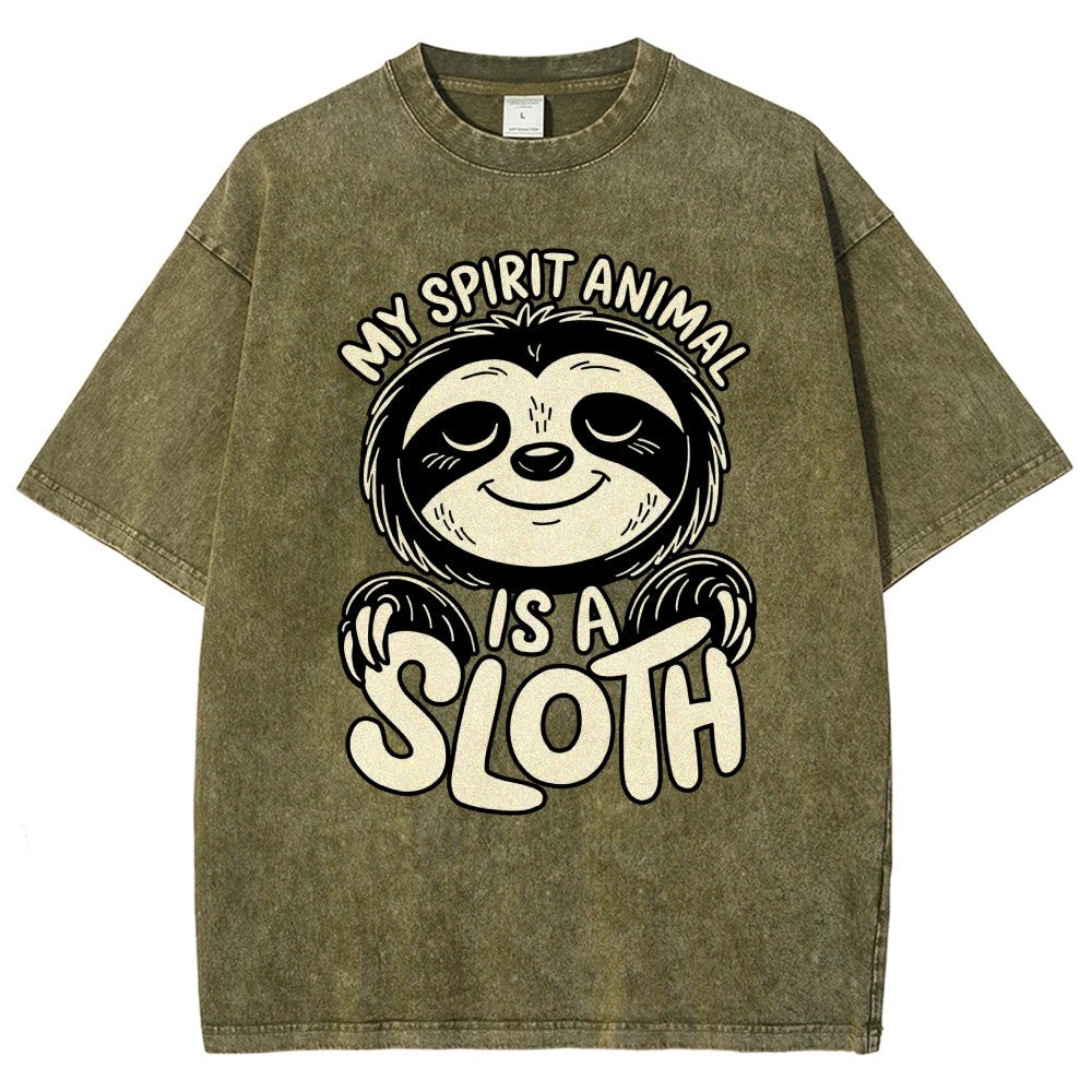 My Spirit Animal is a Sloth Vintage Distressed T-shirt