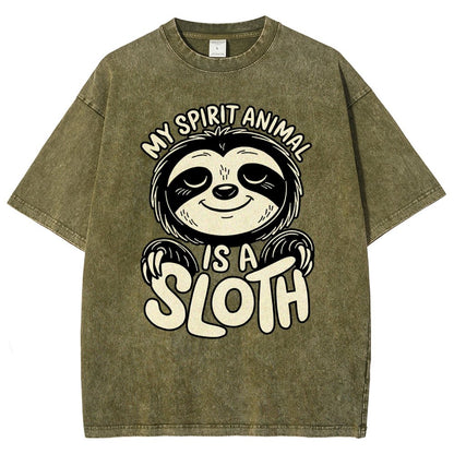 My Spirit Animal is a Sloth Vintage Distressed T-shirt