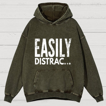 Easily Distrac  Vintage Distressed Hoodie