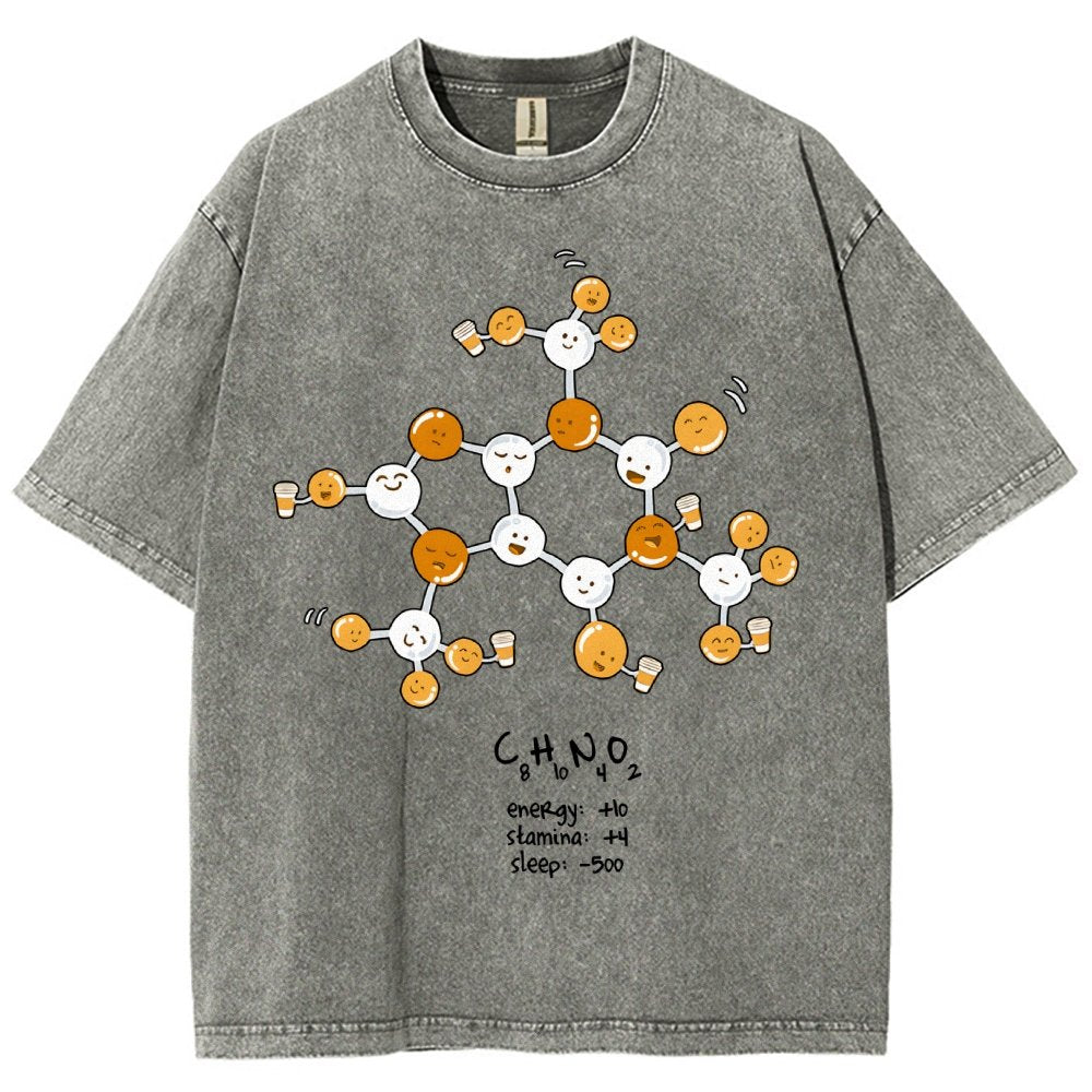 Caffeine Power Up Vintage Distressed T-shirt