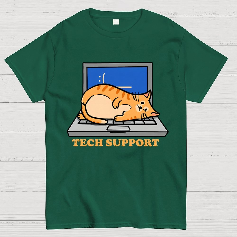 Cat Tech Support Geek T-Shirt