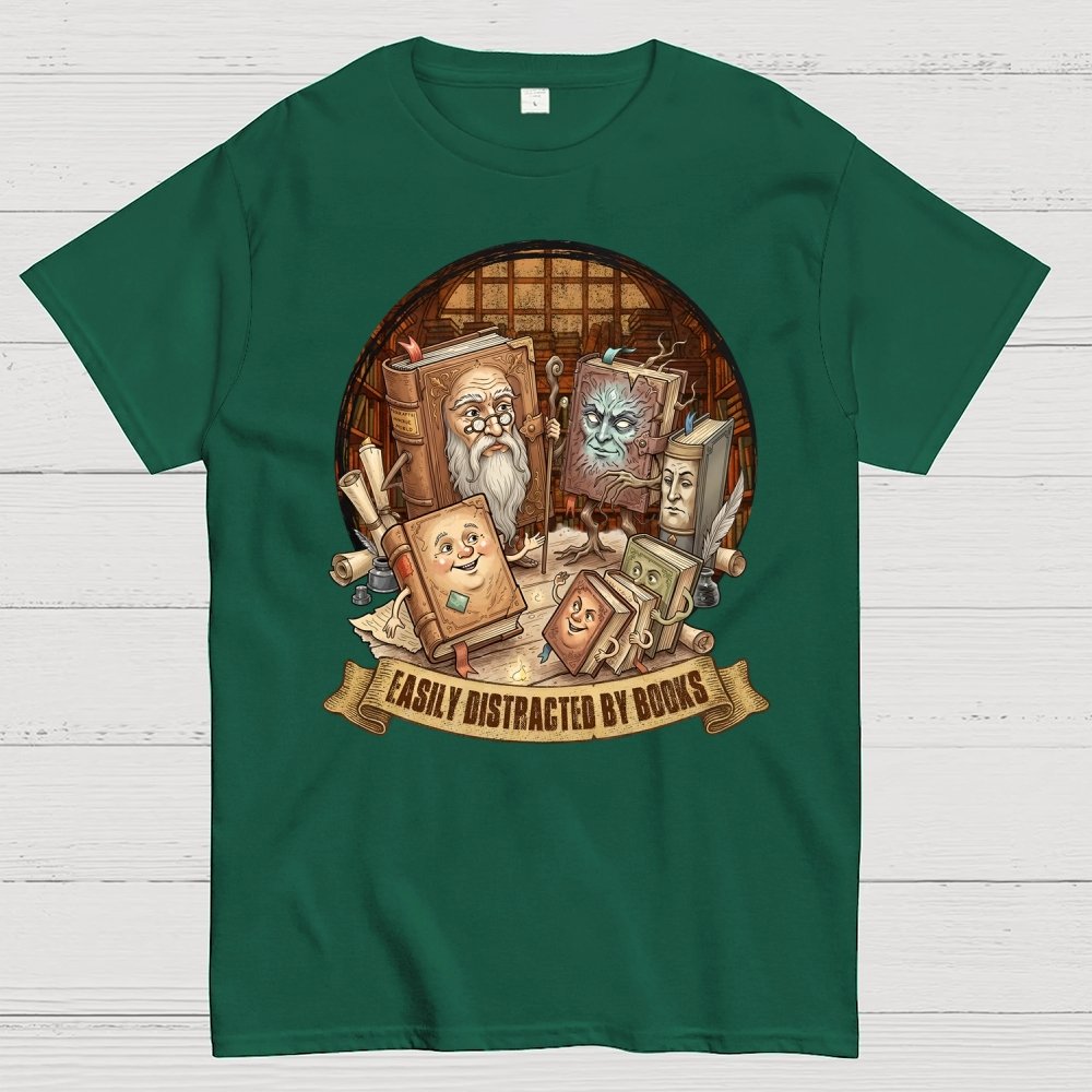 Easily Distracted By Books Geek T-Shirt