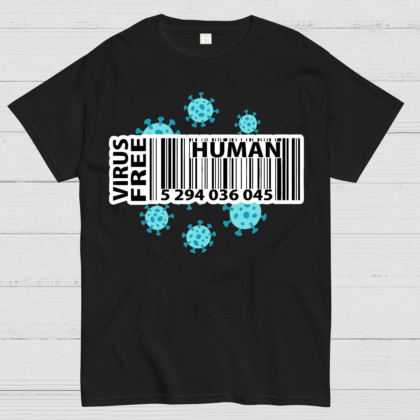 Human virus Bar Code，Funny virus Geek T-Shirt