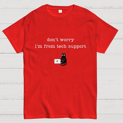 Don't Worry I'm From Tech Support Cat Geek T-Shirt