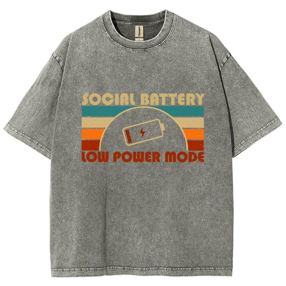 Low Social Battery Vintage Distressed T-shirt