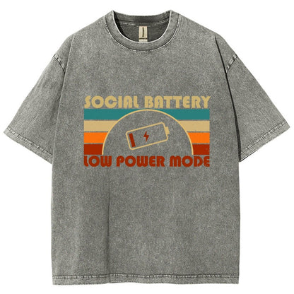 Low Social Battery Vintage Distressed T-shirt