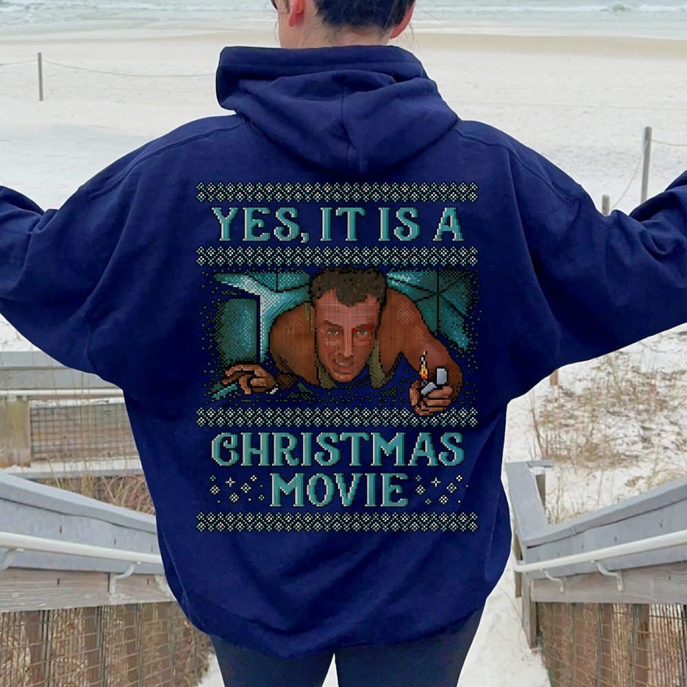 Gen-X Christmas Movie Printed Back Unisex Cotton Hoodie