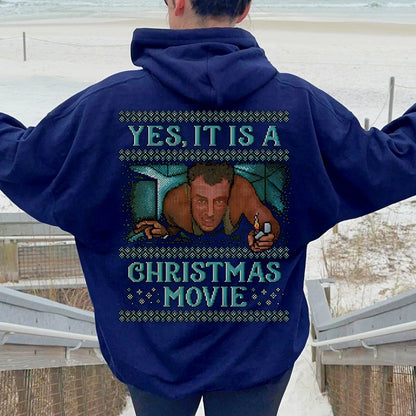 Gen-X Christmas Movie Printed Back Unisex Cotton Hoodie