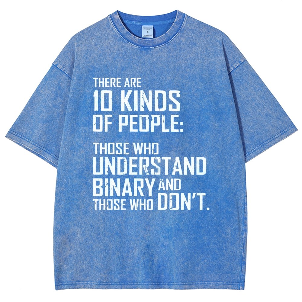 10 Kinds Of People Binary Vintage Distressed T-shirt