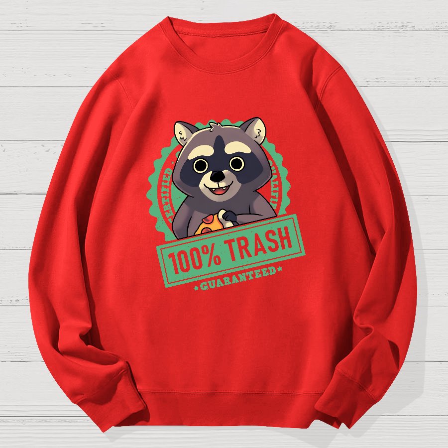 100% Cute Trash Panda Raccoon Seal Geek Cotton Sweatshirt
