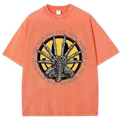 Face Problem Vintage Distressed T-shirt