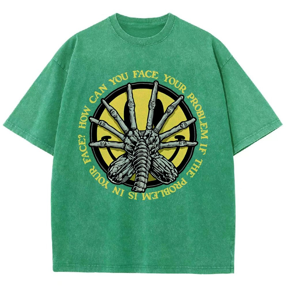 Face Problem Vintage Distressed T-shirt