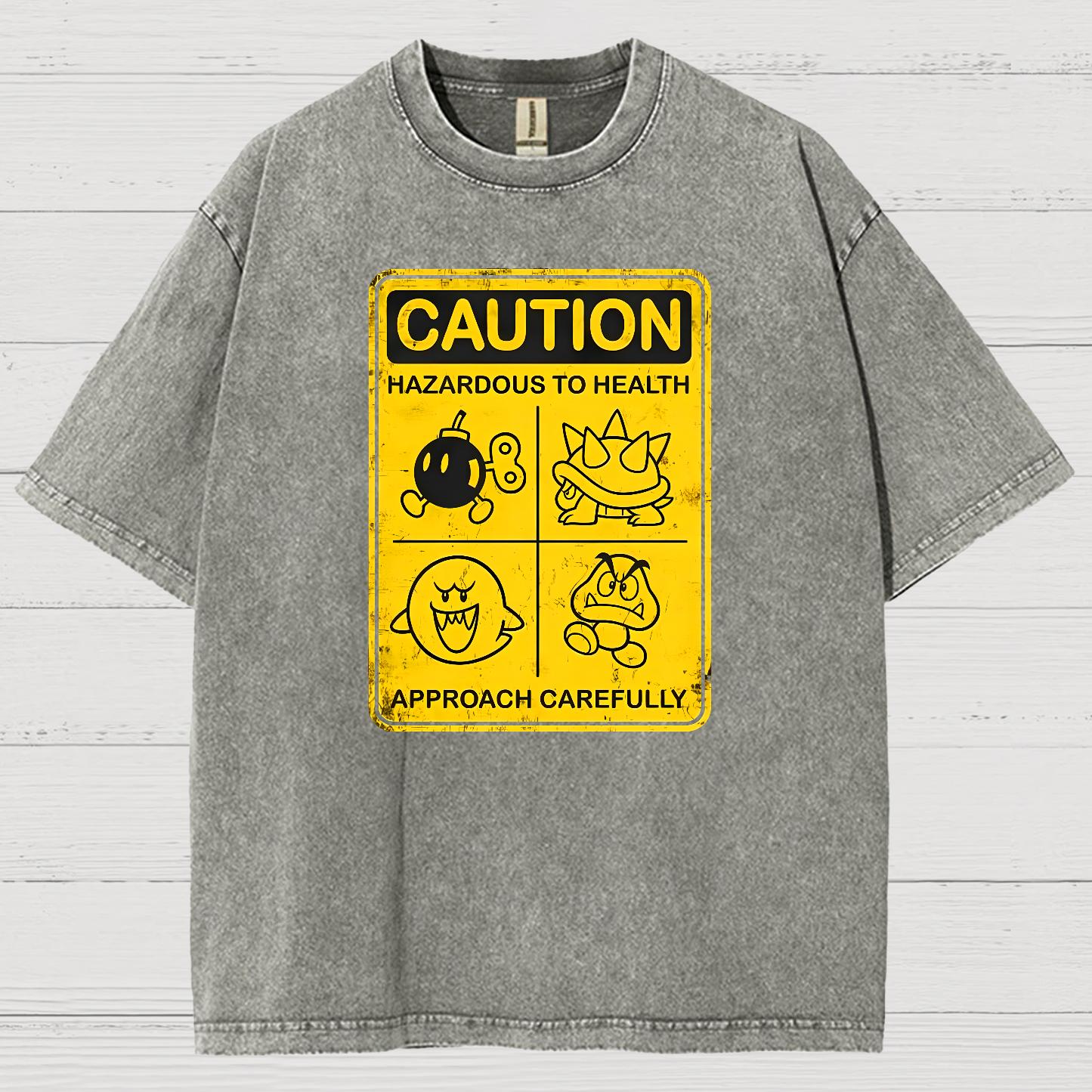 Caution Hazardous To Health Vintage Distressed T-shirt