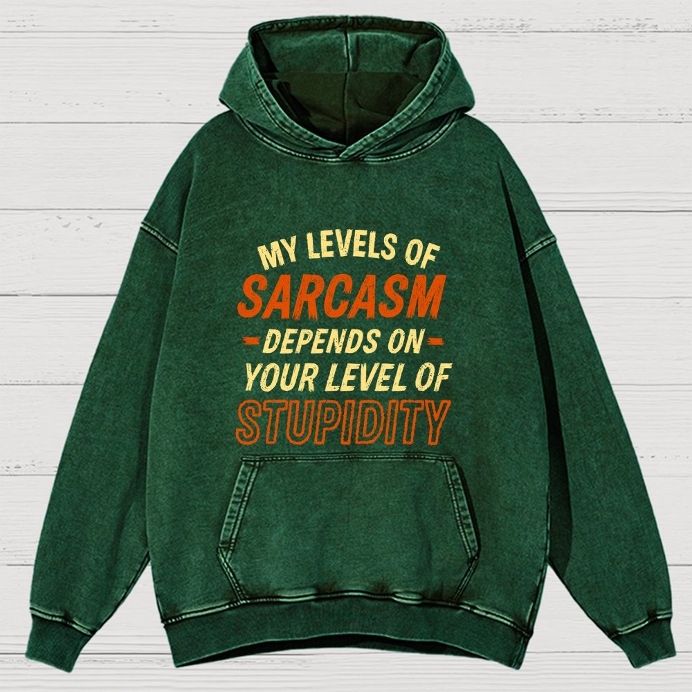 My Level Of Sarcasm Depends Vintage Distressed Hoodie