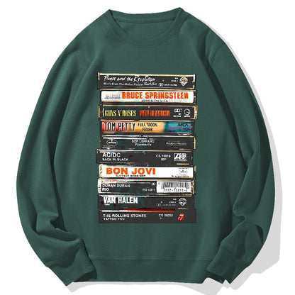 Vintage Rock Cassettes Geek Cotton Sweatshirt