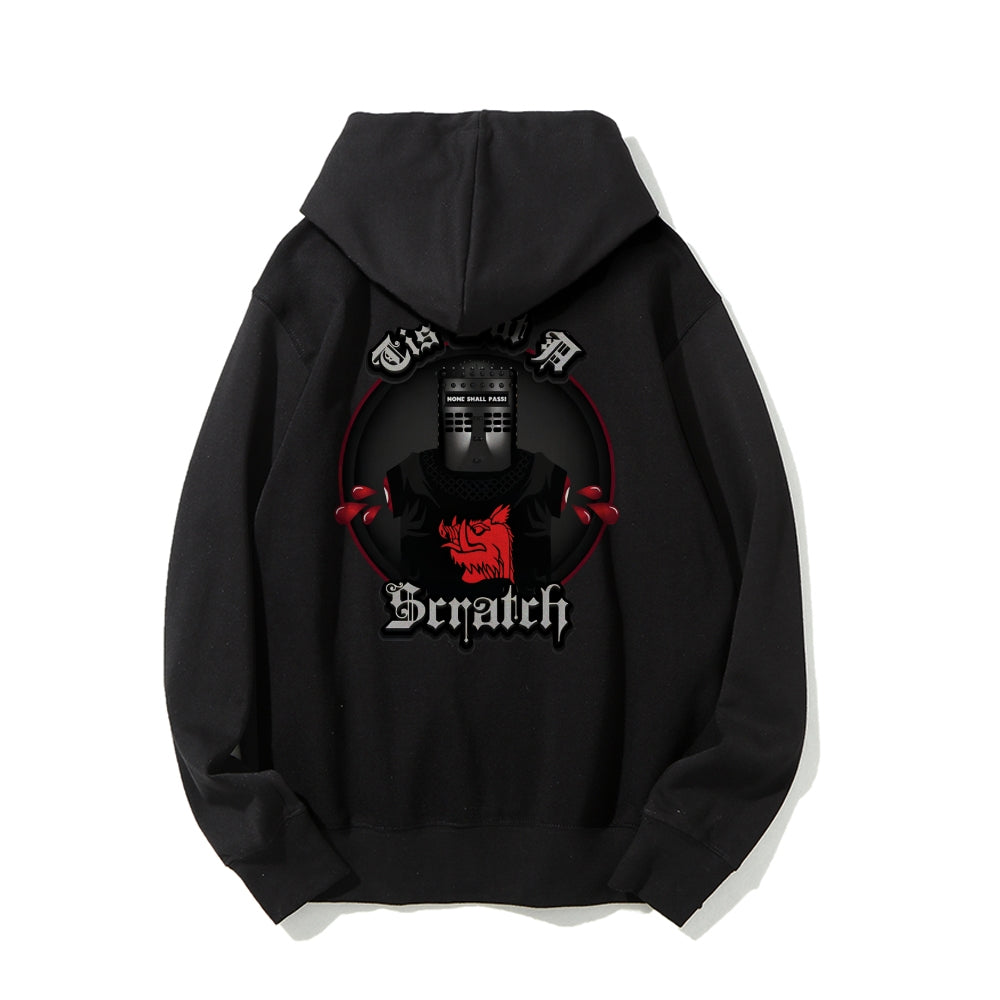 None Shall Pass - Tis But A Scratch Printed Back Unisex Cotton Hoodie