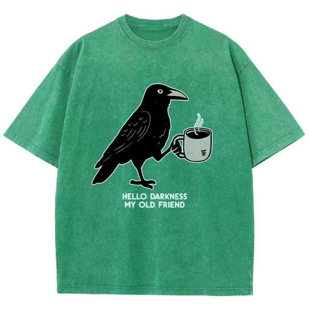 Raven Crow Coffee Vintage Distressed T-shirt