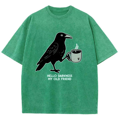 Raven Crow Coffee Vintage Distressed T-shirt