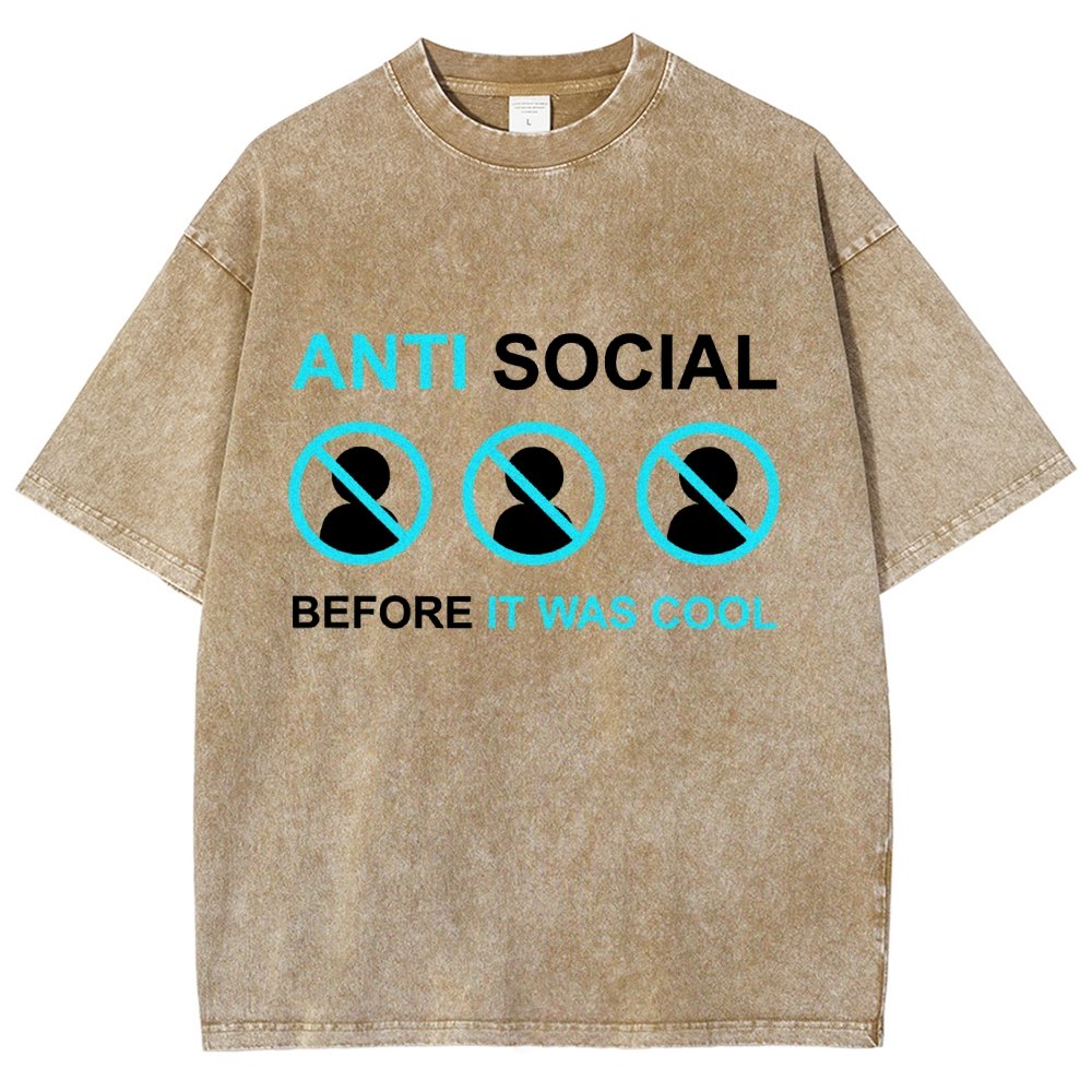 Anti-Social Before It Was Cool Vintage Distressed T-shirt