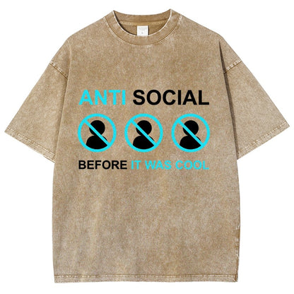 Anti-Social Before It Was Cool Vintage Distressed T-shirt