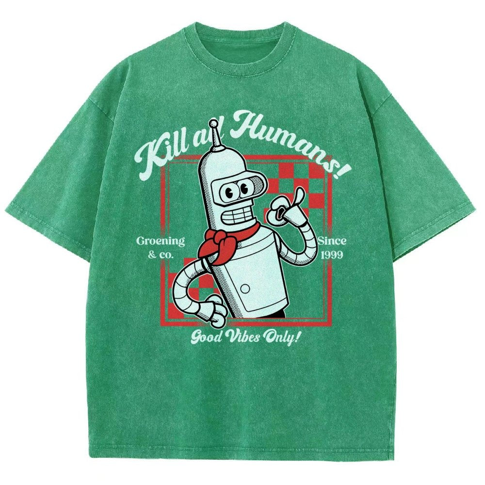 Kill All Humans Vintage Distressed T-shirt