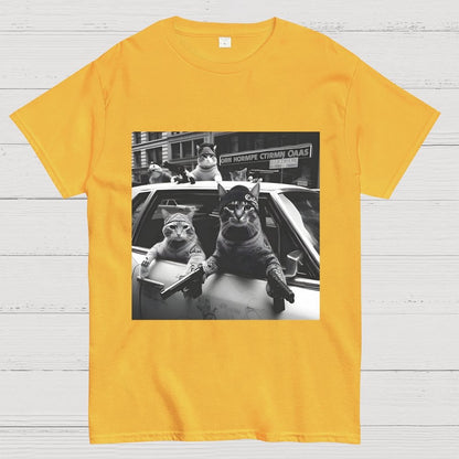 Funny Cat Gang Vintage Unisex Geek T-Shirt