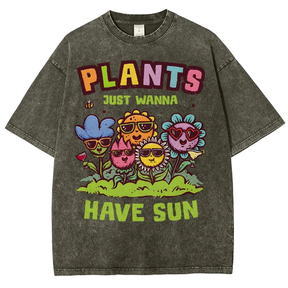Plants Just Wanna Have Sun Vintage Distressed T-shirt