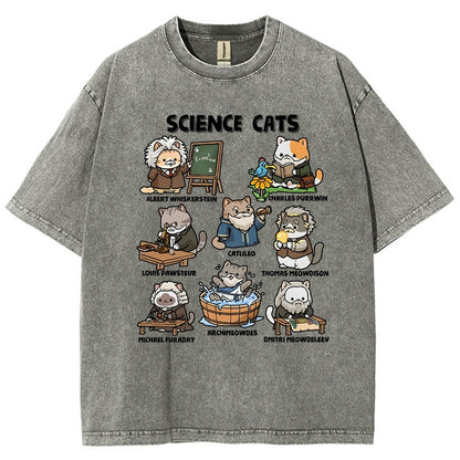 Science Cats Vintage Distressed T-shirt