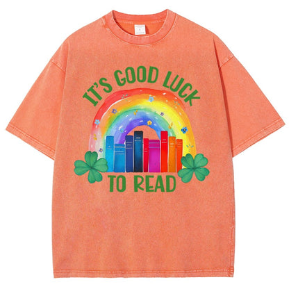 It's Good Luck to Read Shirt, St. Patrick's Day Reading Vintage Distressed T-shirt