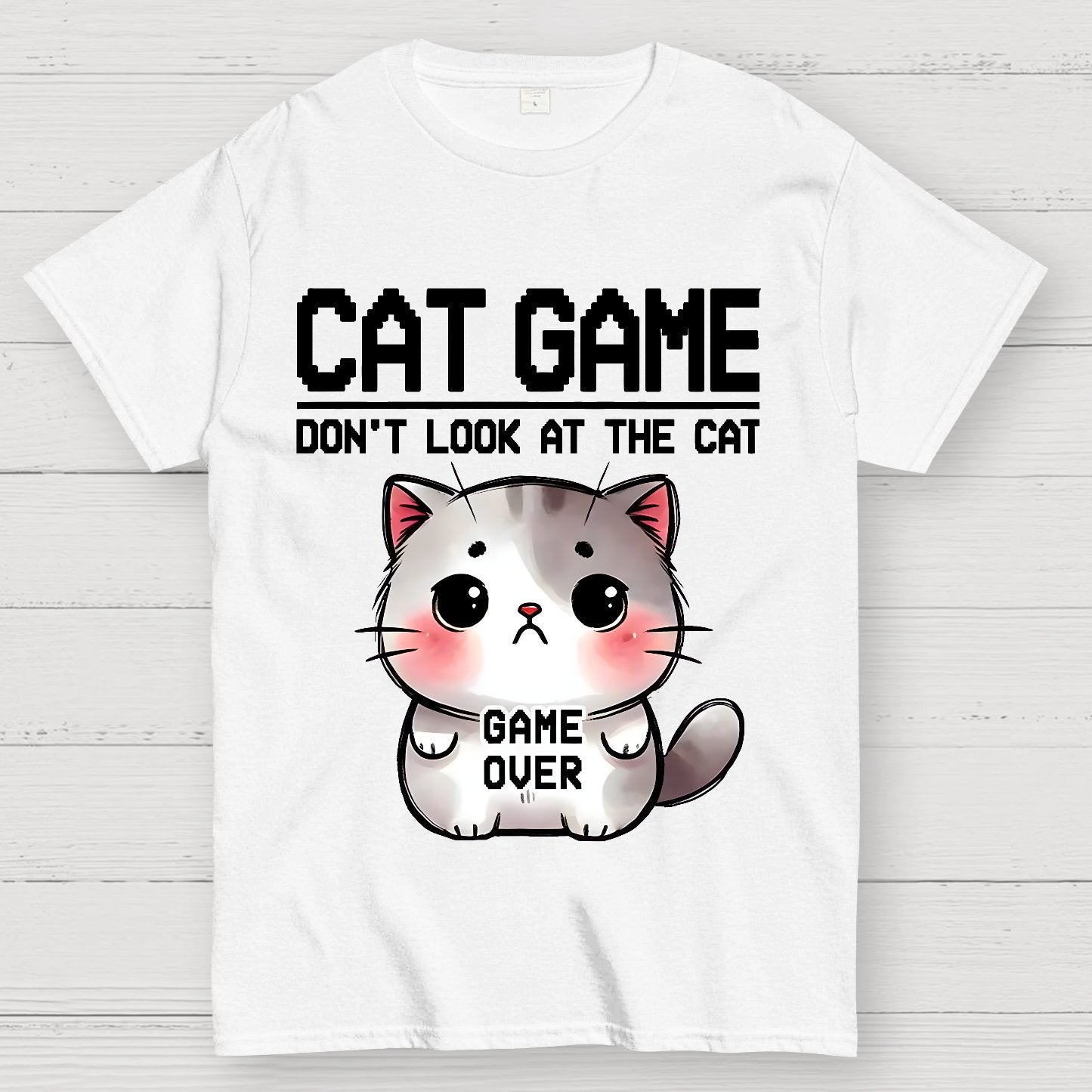 Funny Cat Game-Game Over Geek T-Shirt