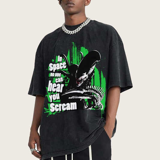 In Space No One Can Hear You Scream Vintage Distressed T-shirt