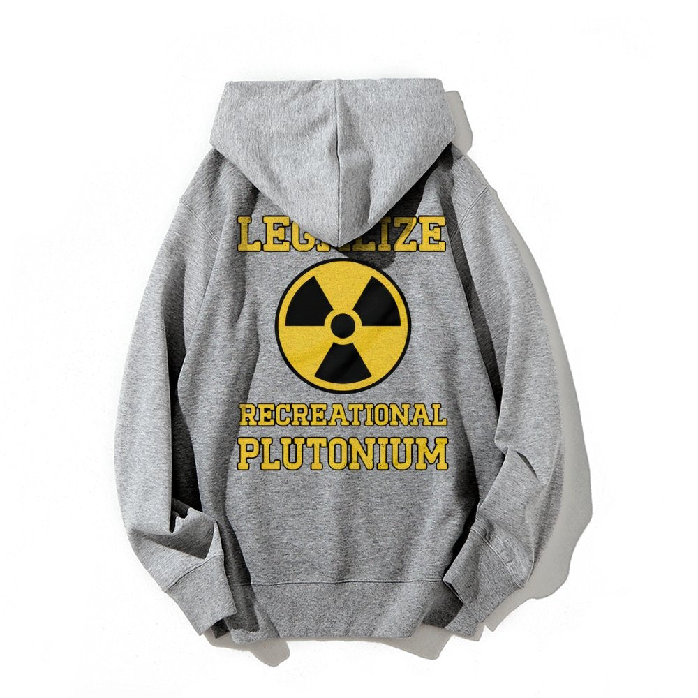 Legalize Recreational Plutonium Printed Back Cotton Hoodie