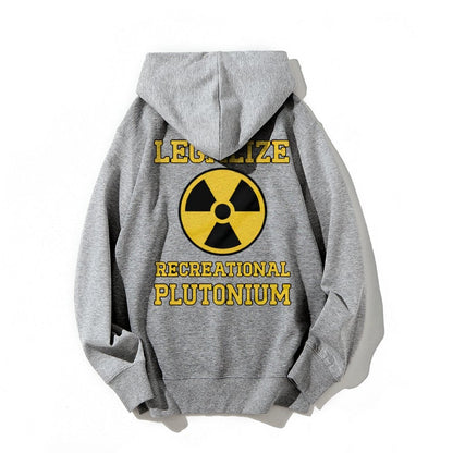 Legalize Recreational Plutonium Printed Back Cotton Hoodie