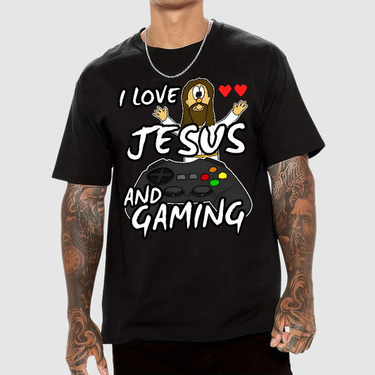 I Love Jesus And Gaming Geek T-Shirt