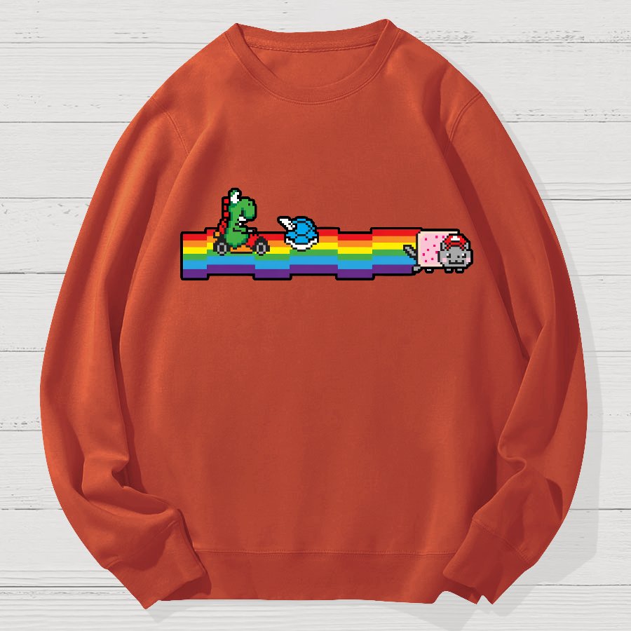 Rainbow Kart Geek Cotton Sweatshirt