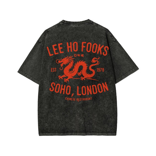Lee Ho Fooks Front And Back Printing Washed T-shirt