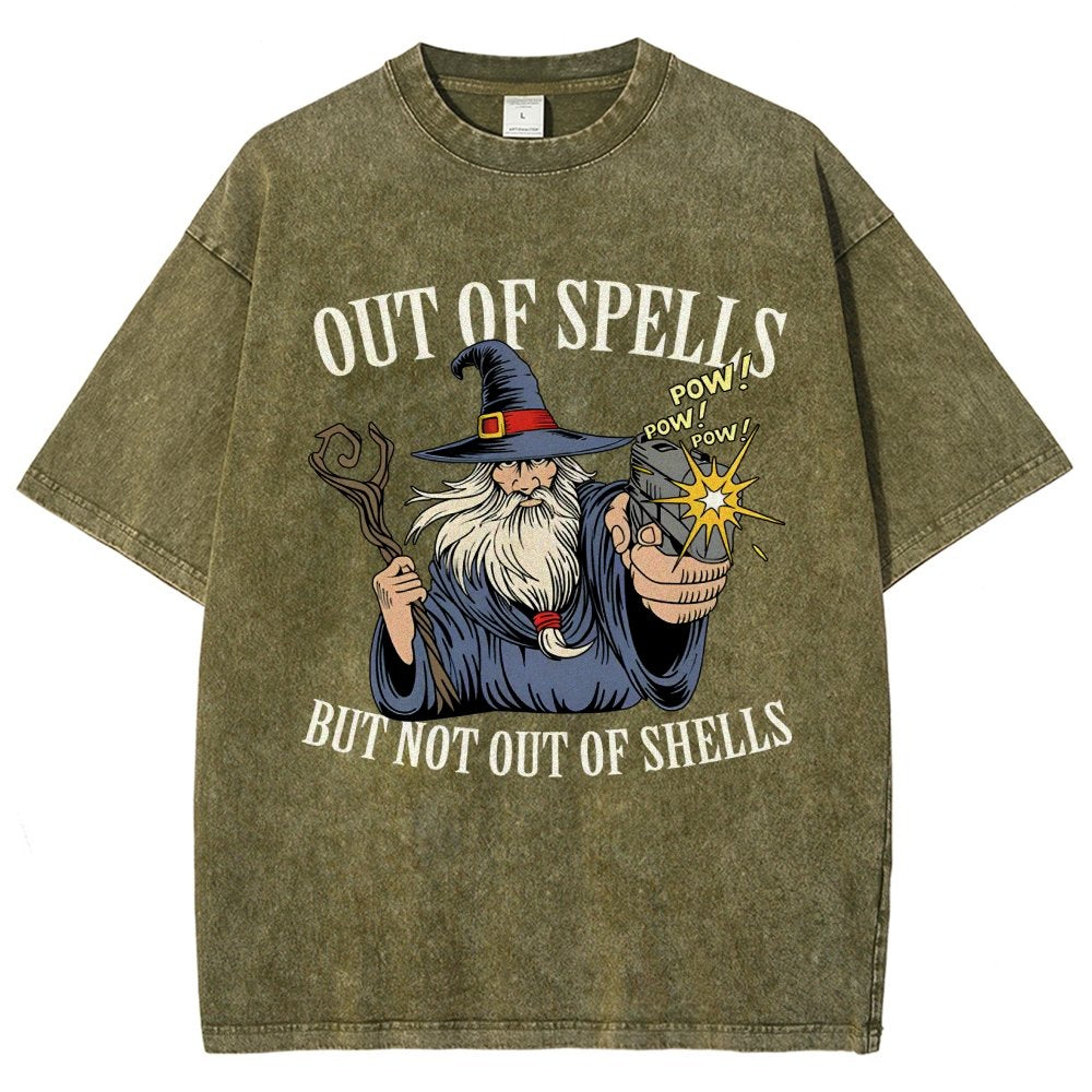 Out of Spells but Not Out of Shells Vintage Distressed T-shirt