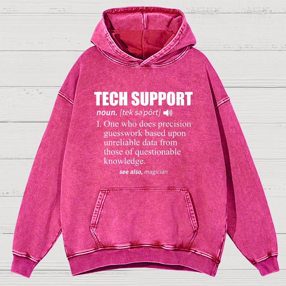 Tech Support Definition Vintage Distressed Hoodie