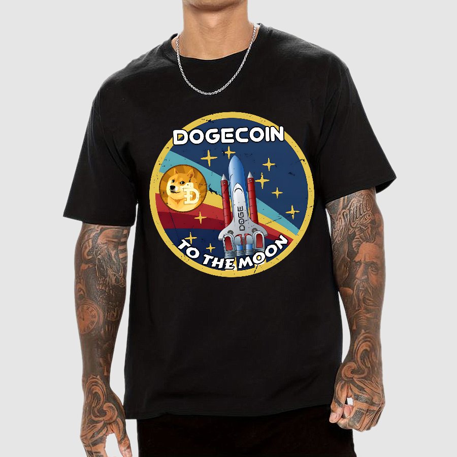 Dogecoin To The Moon DOGE Geek T-Shirt