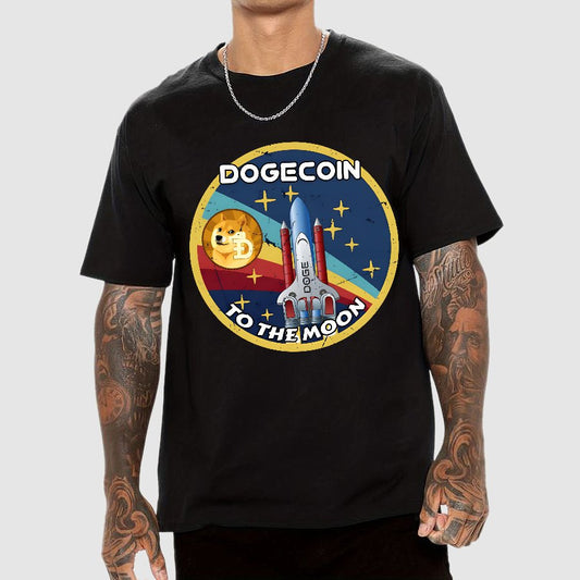 Dogecoin To The Moon DOGE Geek T-Shirt