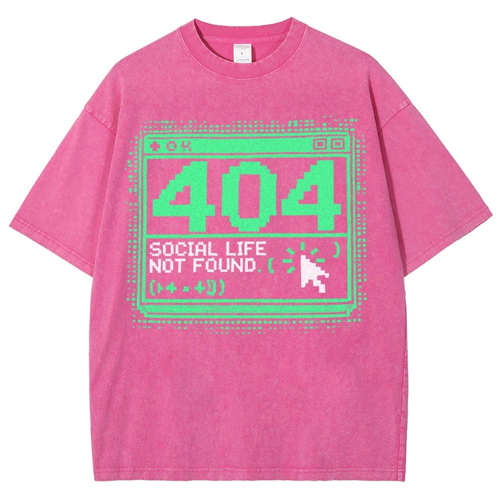 404 Social Life Not Found Vintage Distressed T-shirt