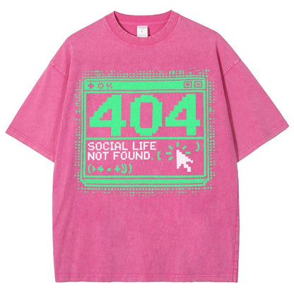 404 Social Life Not Found Vintage Distressed T-shirt